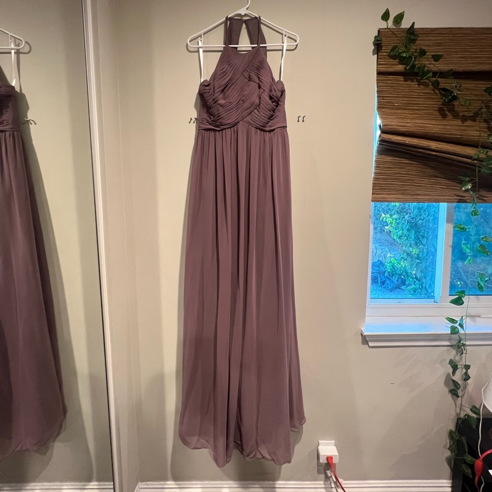 Revelry never worn dusty purple halter bridesmaid dress